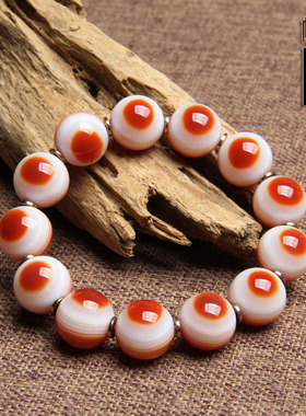 缠丝红玛瑙天眼朱砂点手链