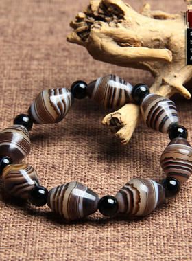 天然同料缠丝玛瑙手链手串