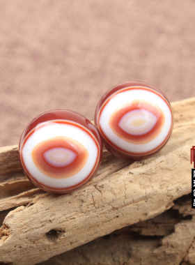 天然红玛瑙缠丝笑口常开 圆珠 饰品配件 挂件佛珠多宝手链