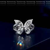 蝴蝶钻戒马眼钻s925银镀金戒 经典 珠宝级 独家定制仿真钻对版