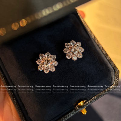 珠宝级爆闪·太阳花耳钉轻奢时尚耳钉百搭精致设计感银镀18k金HW