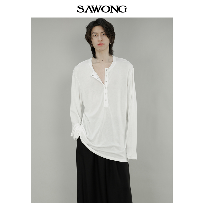 SAWONG莱赛尔日系休闲简约长袖T