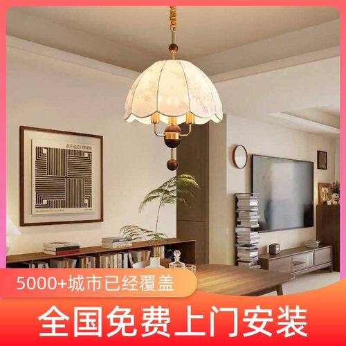 布艺3头卧室氛围灯新中式