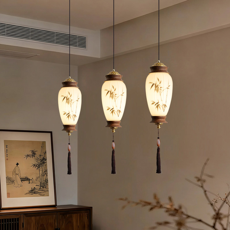 宋代美学竹子图案小吊灯单头过道