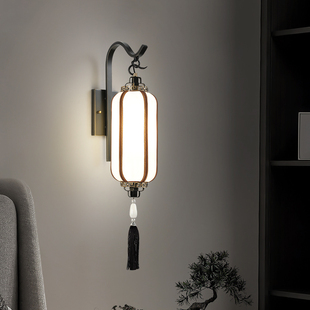 新中式全铜灯笼布罩壁灯茶室民宿客栈火锅店茶楼禅意古建中国风灯