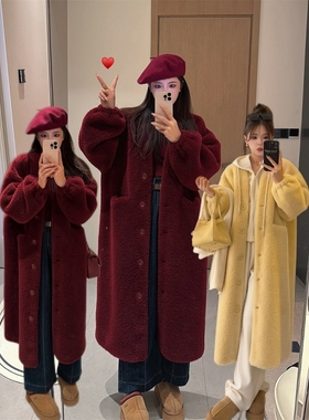 NN家秋冬加厚款圆领V领麂皮绒羊羔毛仿皮毛一体环保皮草外套3302