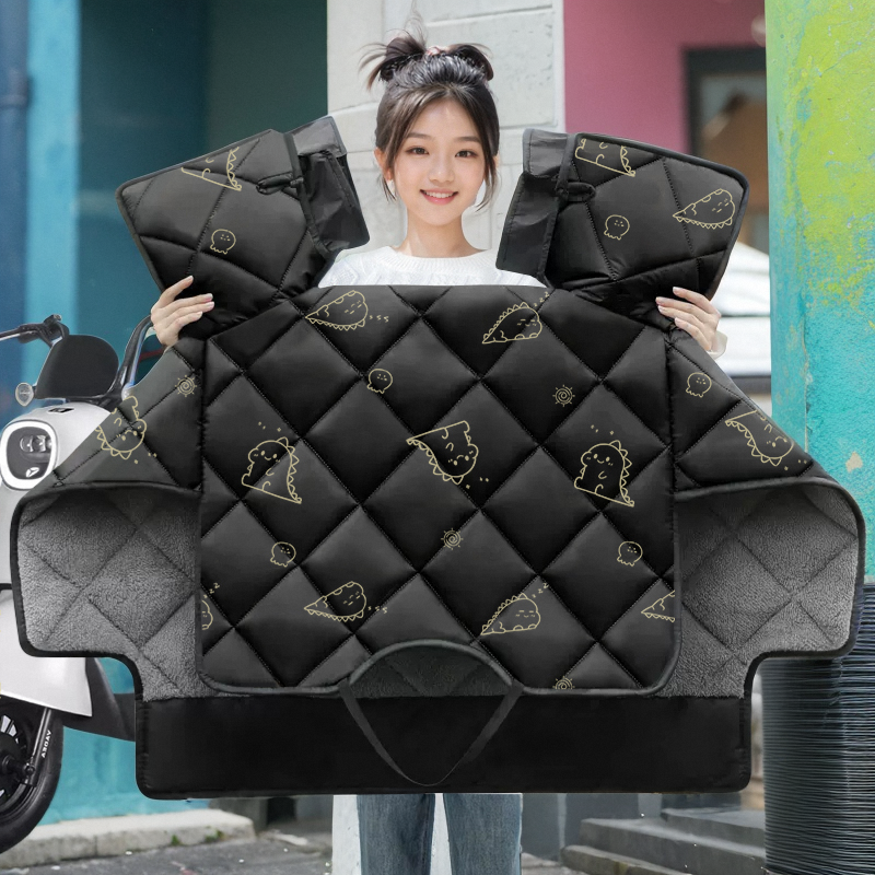 爱玛凯越F163电动车挡风被冬季四季通用电车款加绒厚电瓶车防风罩