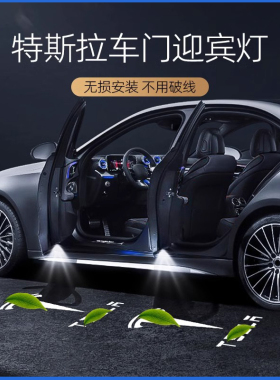 适用特斯拉迎宾灯TeslaModel3 ModelY S X改装饰车门投影灯氛围灯