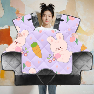 专用雅迪X5plus电动车冬季加绒加厚挡风被冬天防水防风罩四季通用