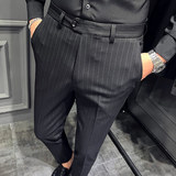 木框2025新款条纹男士修身西裤休闲裤大码西裤A311-DK9962-P75，男装西裤，电商A311