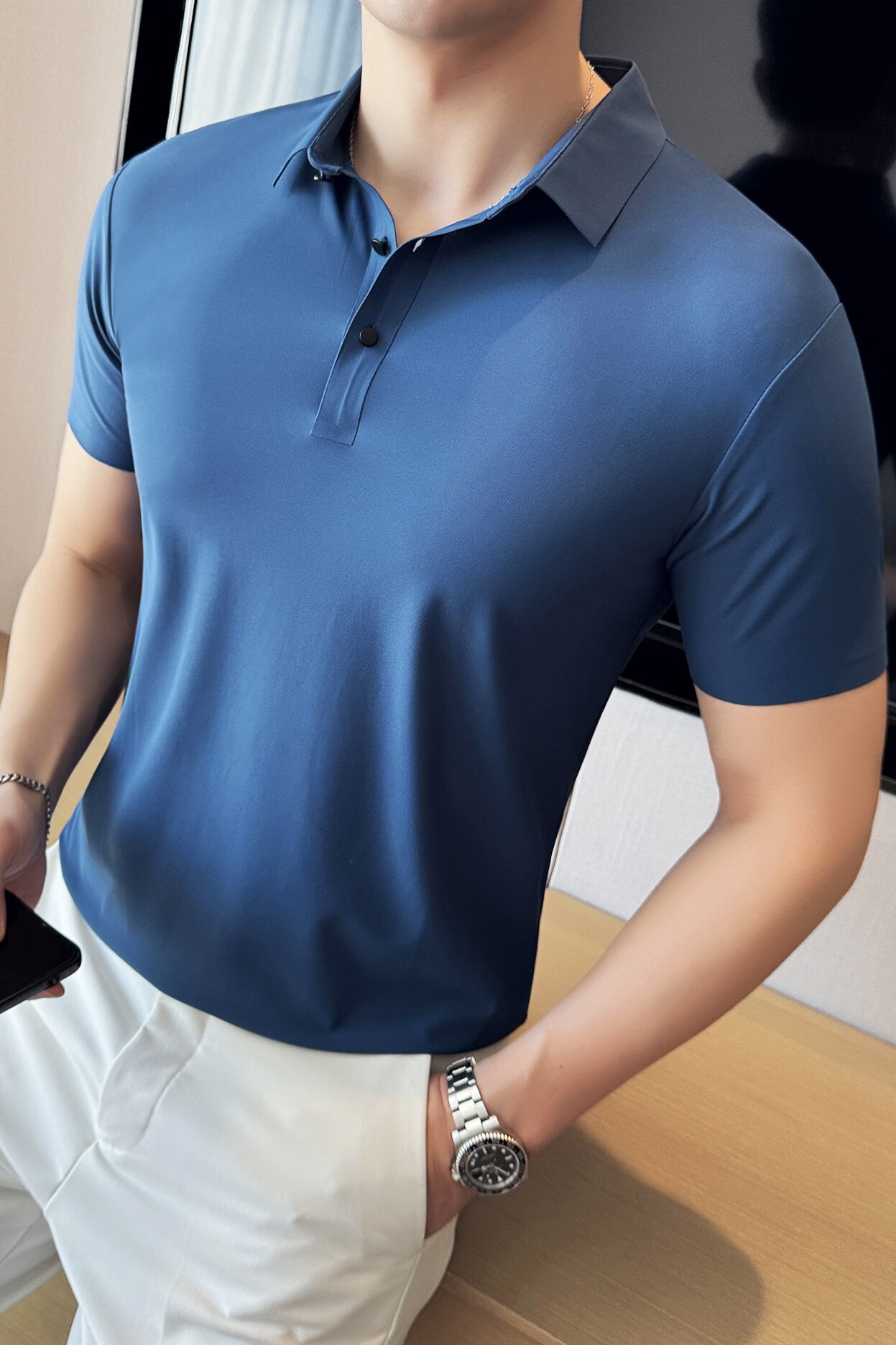 主推款八色-2025新款男士凉爽透气商务POLO衫短袖A311-PL19-P30,男装Polo衫,电商A311