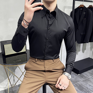 2025秋季新款青年大领衬衫男长袖商务休闲衬衣A311-CS3034-P68图片
