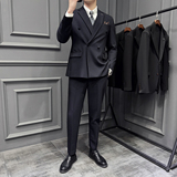 木框景2025秋季套装修身休闲商务大码男士礼服A311-SJT9011-P290，男装西服套装，电商A311