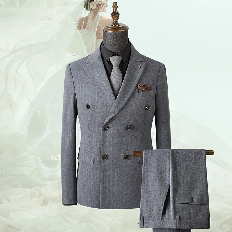 2025秋冬季西装套装修身休闲商务大码工西服男士礼服SJT9962-P285图片