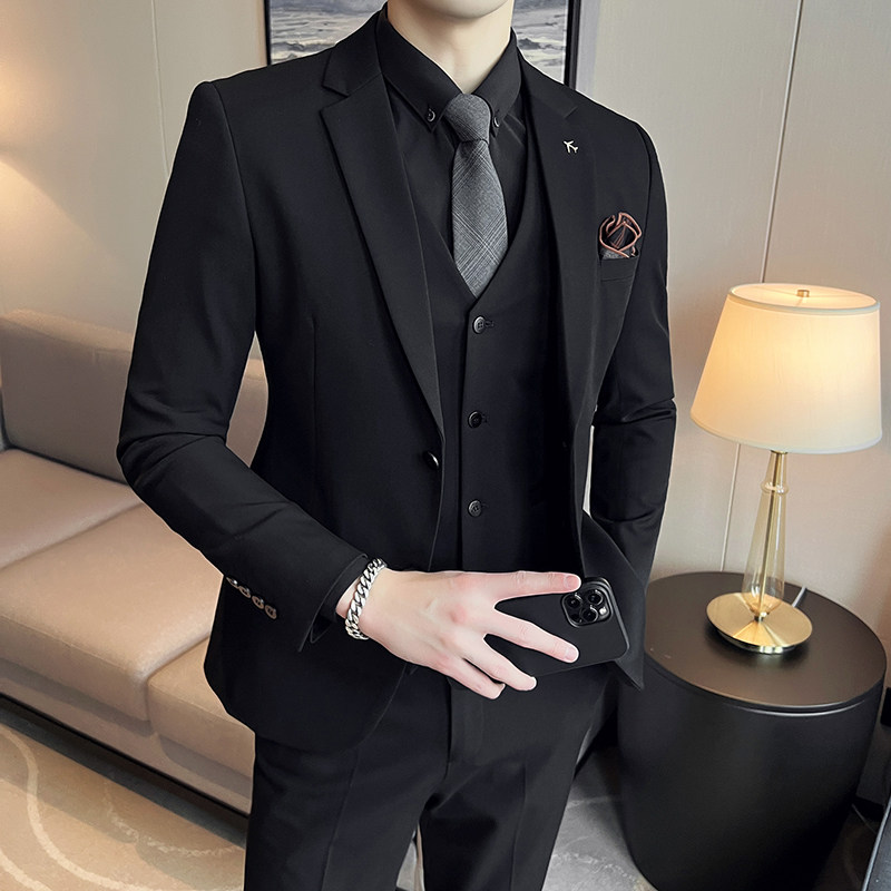 2024西装男套装纯色商务正装两粒扣男士西服A311-SJT9889-P265,男装西服套装,电商A311