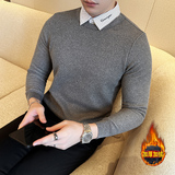 2024酒店风男士假两件男士长袖衬衫毛衣MYZ91-P68，男装针织衫/毛衣，电商A311