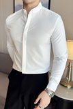 新中式立领长袖衬衫男秋季韩版修身潮流男装A311-CSG1119-P50，男装衬衫，电商A311