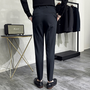 23春季新条纹商务男士休闲裤修身长裤男大码西裤A311-DK9971-P75图片