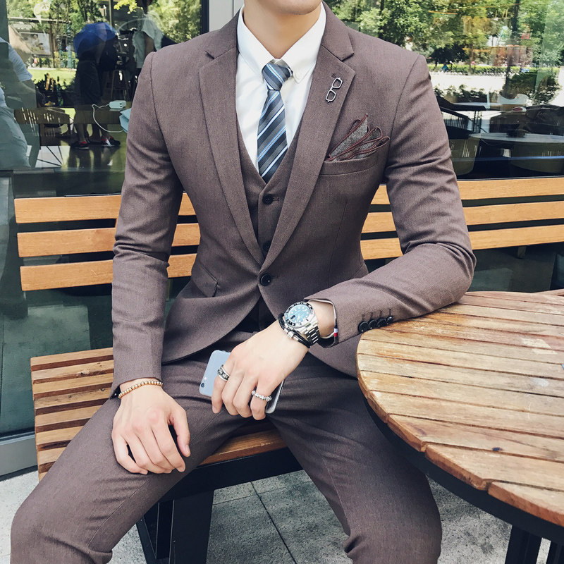 西服套装男士三件套韩版修身发型师正装职业SJT9821-P265,男装西服套装,电商A311