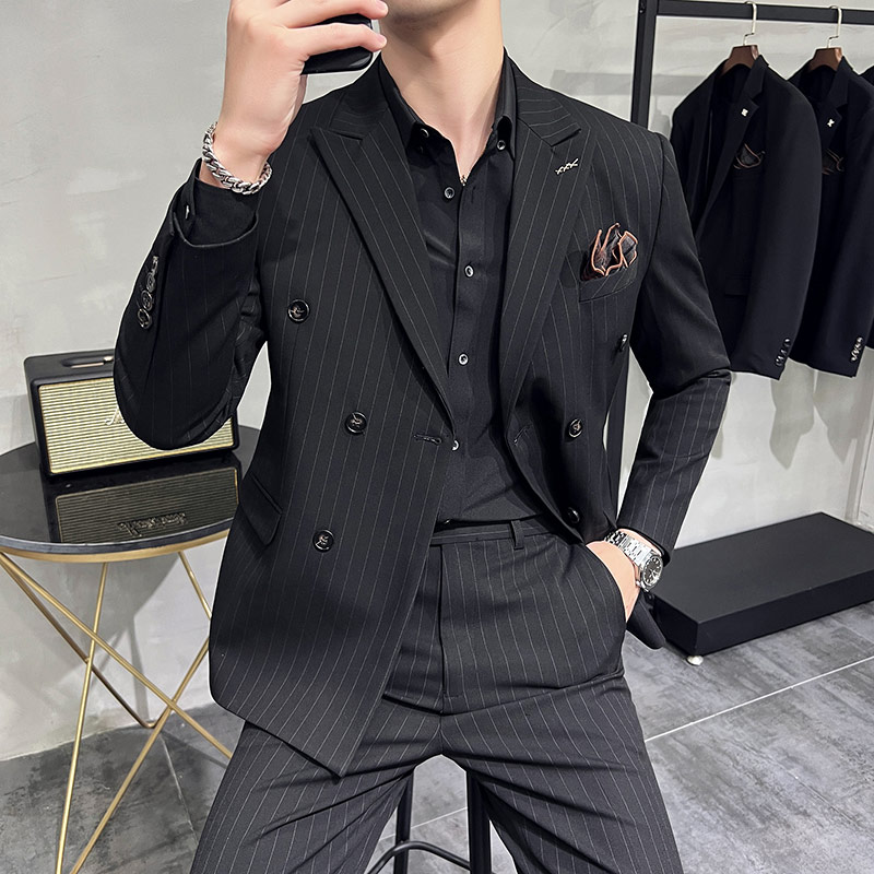 24秋季新西装套装修身商务休闲大码双排西服男士礼服LJT9962-P235,男装西服套装,电商A311