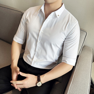 2025春季青年纯色修身衬衫男长袖商务休闲衬衣A311-CSC2401-P53图片