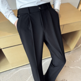 2025秋季新款裤子高级感松紧腰直筒裤身休闲西裤A311-DK9996-P75，男装西裤，电商A311