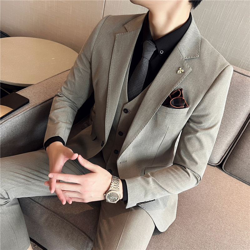 24秋季青年西装套装纯色休闲商务大码工西服男士礼服SJT9931-P285,男装西服套装,电商A311