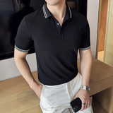 撞色条纹短袖polo衫男士夏季商务休闲潮流T恤A311-PLC05-P45，男装T恤，电商A311