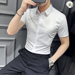 2025夏季新款衬衫男士短袖修身休闲衬衣百搭上衣男A311-CS830-P68图片