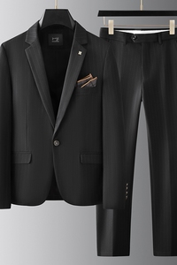 2025秋季新西装便西修身休闲商务大码工西服男士礼服LJT9961-P235图片