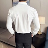 2025秋季新款高弹力长袖衬衫男无痕衬衣A311-CS3090-P68，男装衬衫，电商A311