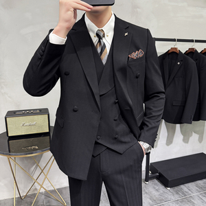 灰墙景 2025秋季套装修身休闲商务大码男士礼服A311-SJT9014-P290图片