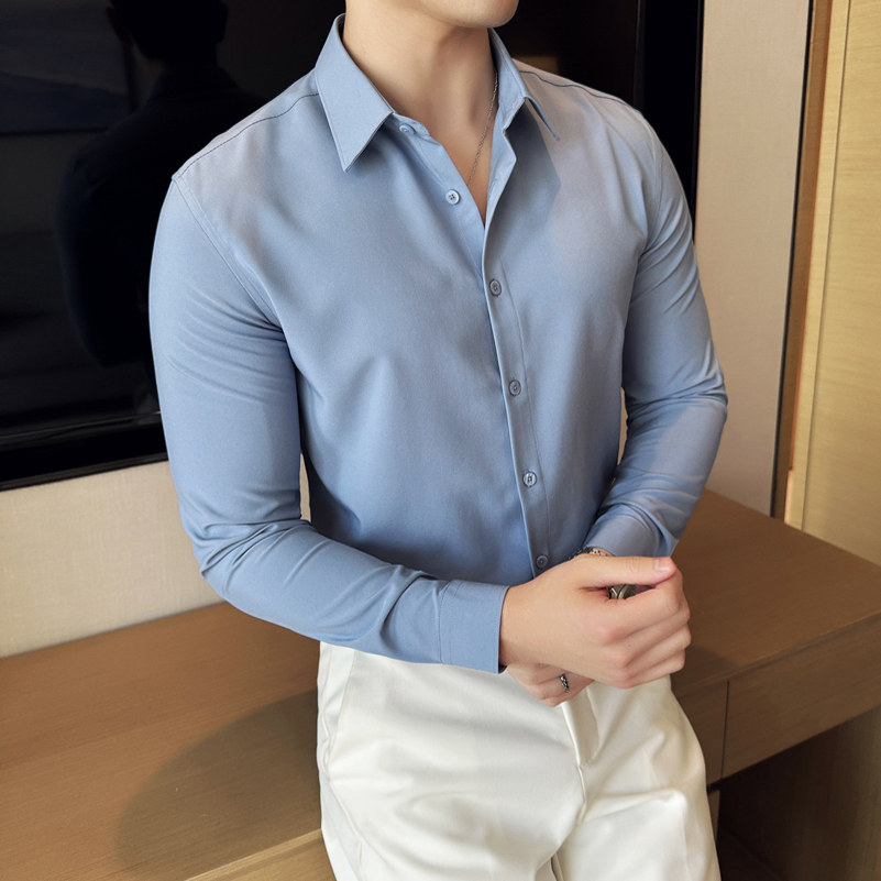 男士长袖衬衫秋季韩版潮流免烫休闲帅气修身版型A311-CSG1120-P50图片