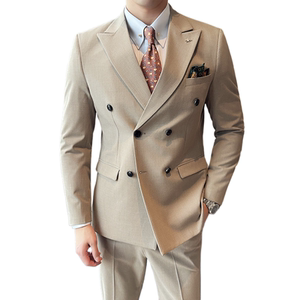 2024春季双排扣西装套装修身休闲商务西服男士A311-LJT9993-P235图片