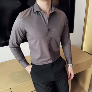 2025秋季新款纯色长袖衬衫男百搭时尚衬衣A311-CS3081-P68,男装衬衫,电商A311