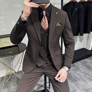 2025春季西装套装修身休闲商务大码工西服男士A311-SJT9992-P285