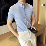 格子短袖衬衫男士2025夏季新款潮流时尚男装A311-CSC2406-P55，男装衬衫，电商A311