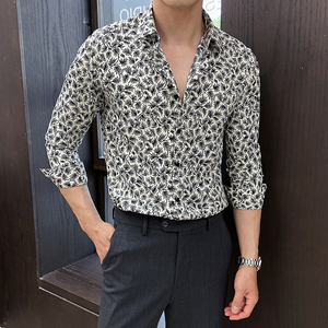 2025秋冬新男士长袖衬衫商务寸衫发型师方领衬衫A311-CSZ7806-P40图片