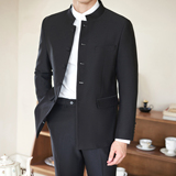 风男士中山装西服礼服装2025秋季西服纯色A311-LJT811-P230，男装西服套装，电商A311