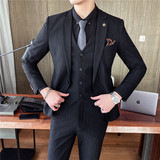 新郎西服套装男士三件套结婚礼服休闲正装帅气小西装SJT9905-P285，男装西服套装，电商A311