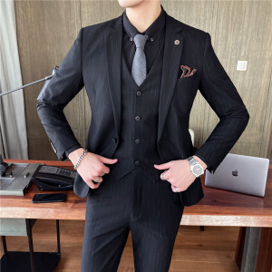 新郎西服套装男士三件套结婚礼服休闲正装帅气小西装SJT9905-P285图片