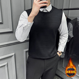 2024木框风男士假两件加绒男士长袖衬衫毛衣MYZ93-P68，男装针织衫/毛衣，电商A311