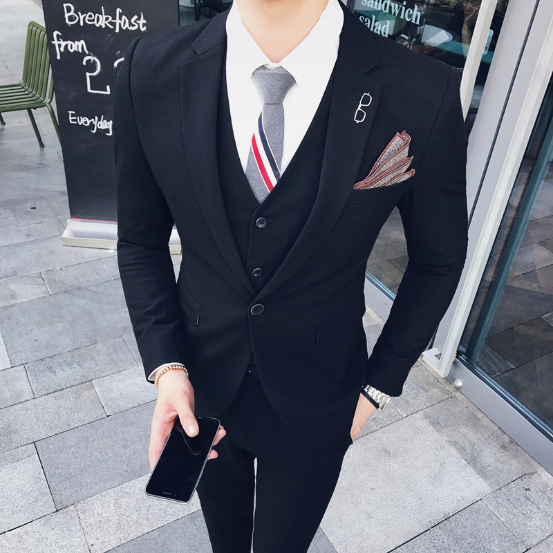 西服套装男士三件套韩版修身发型师正装职业SJT9821-P265,男装西服套装,电商A311