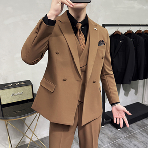 灰墙景 2025秋季套装修身休闲商务大码男士礼服A311-SJT9011-P290图片