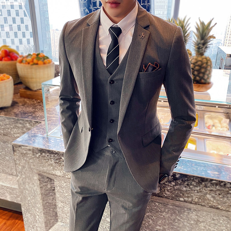 新款男士西装三件套套装男士外套SJT9852-P265主推款,男装西服套装,电商A311