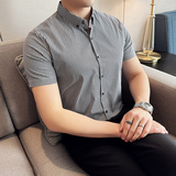 格子短袖衬衫男士2025夏季新款潮流时尚男装A311-CCSC2406-P55，男装衬衫，电商A311
