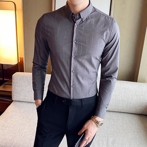2025秋季新款衬衫男长袖新款上衣衣服商务衬衣男士CSZ8856-P48图片