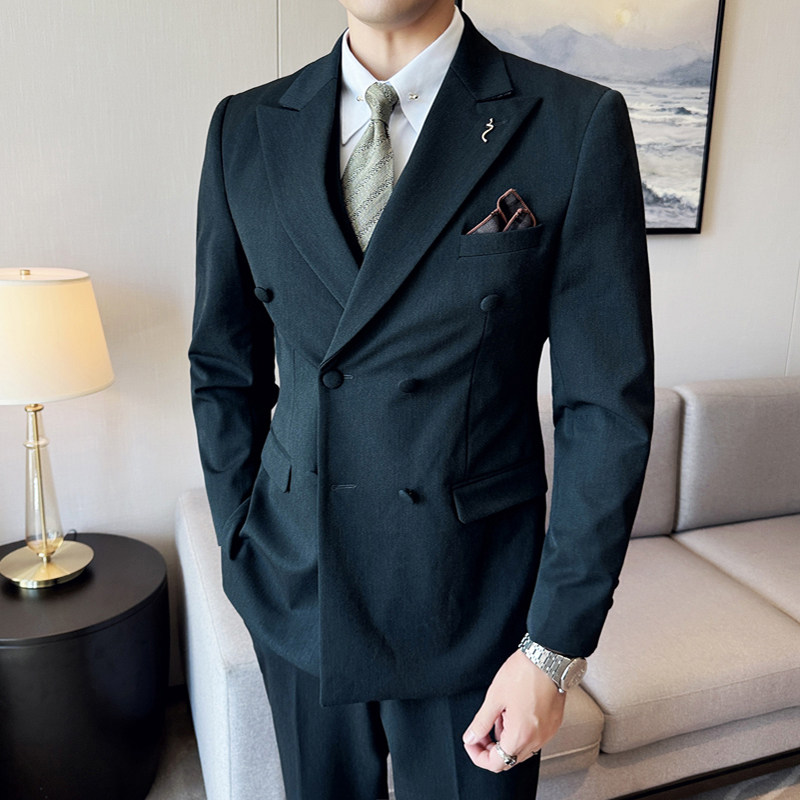 棉羊毛-西服套装男士商务休闲外套修身西装三件套SJT9998-P310,男装西服套装,电商A311