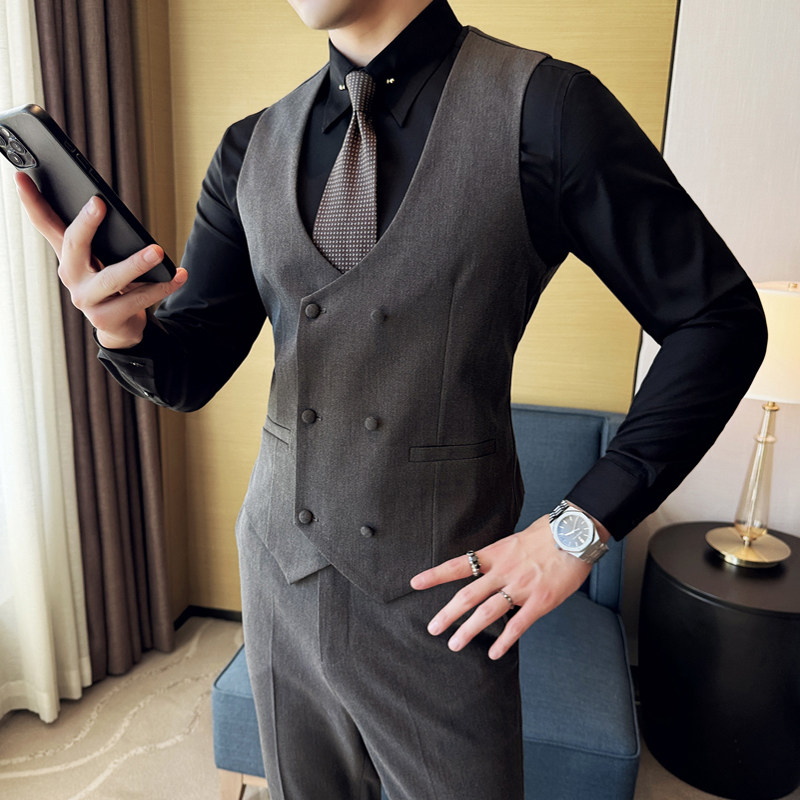 2025秋季新款男士马甲套工作服职业装少爷马夹A311-MJT9995-P130图片
