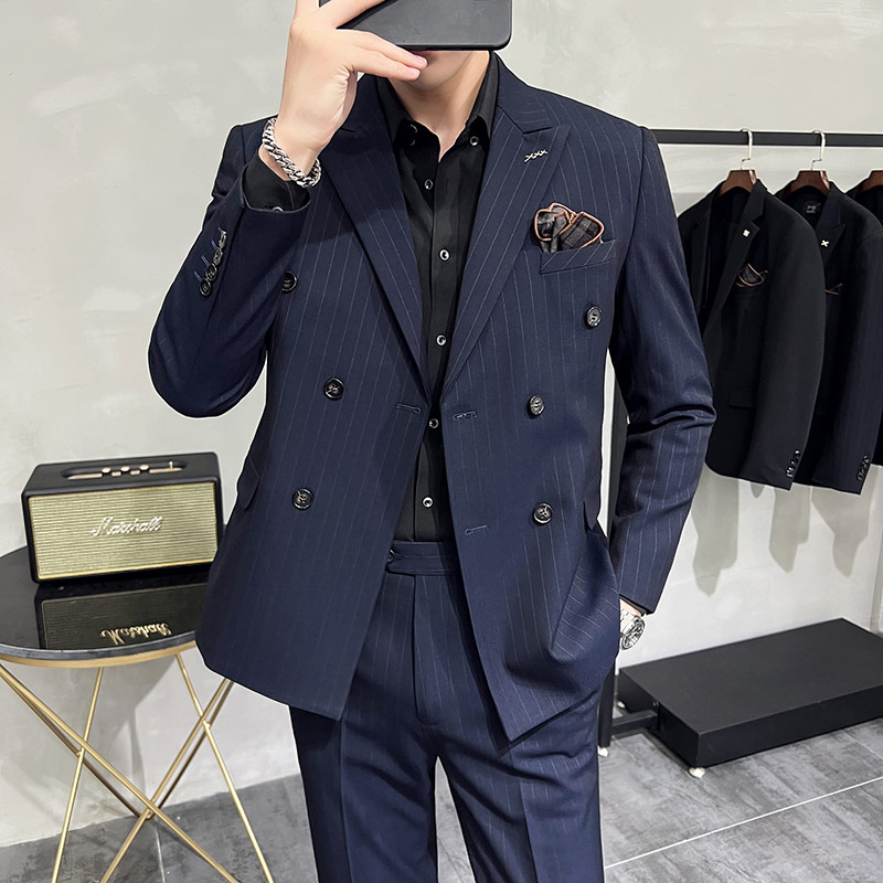 灰墙景2025春季西装套装修身休闲商务大码西服A311-SJT9962-P285,男装西服,电商A311